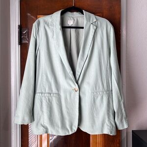 A New Day Sage Green Linen Blend Blazer
